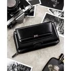 Saszetka na biodro, czarna, skórzana, RFID, Rovicky