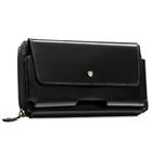 Saszetka na biodro, czarna, skórzana, Rovicky