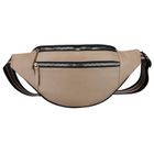 Saszetka na biodro, nerka, beżowa, skórzana, Rovicky
