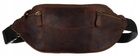 Saszetka na biodro, nerka, brązowa, skórzana, Peterson