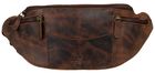 Saszetka na biodro, nerka, brązowa, skórzana, Peterson
