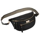 Saszetka na biodro, nerka, czarna, skóra ekologiczna, Peterson