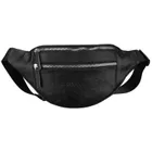 Saszetka na biodro, nerka, czarna, skórzana, Rovicky