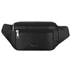 Saszetka na biodro, nerka, czarna, skórzana, Rovicky