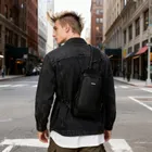 Saszetka na ramię, czarna, skórzana, Rovicky