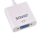 Savio, adapter, HDMI (M) -VGA(F), biały, CL-201