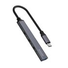 Savio, hub USB-C, 3xUSB-A 2.0, 1xUSB-A 3.0, szary