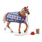 Schleich, Horse Club, Koń rasy Angielskiej z kocem, zestaw, 42360