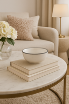 Secret de Gourmet, Alix, miska porcelanowa, czarna obwódka, 15 cm