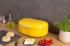 Secret de Gourmet, metalowy chlebak, retro żółty, 40-25-17 cm