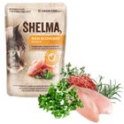 Shelma, kurczak i pomidory z ziołami, mokra karma dla kotów, 85g