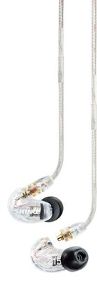 Shure, SE215-CL-EFS, słuchawki douszne, odłączany kabel, przezroczyste