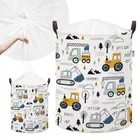 Sipo, kosz na zabawki XL, bawełniany, wodoodporny, zamykany na ściągacz, Mini autka