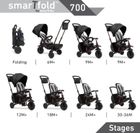 Smart Trike, Folding Trike 700 8w1, składany rowerek z funkcją spacerówki, czarny
