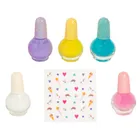 Smiki, Glow Girl, lakiery do paznokci z breloczkiem i naklejkami, 5 szt.