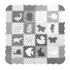 Smiki, kontrastowa mata piankowa, biało-szara