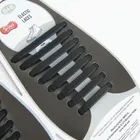 Smiki, slikonowe sznurówki bez wiązania, 8+8, czarne