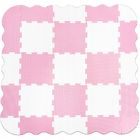 Smily Play, mata piankowa, różowo-biała, 9 elementów z rantami