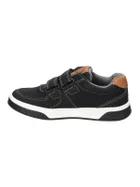 Sneakersy chłopięce, czarne, skórzana wkładka, American Club