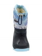 Śniegowce chłopięce z wełną, niebiesko-czarne, Muflon