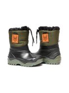 Śniegowce chłopięce z wełną, zielono-czarne, Muflon