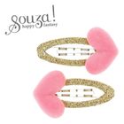 Souza! Aty, spinki do włosów z różowym serduszkiem, 2 szt.