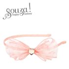 Souza! Leah, opaska z kokardą i serduszkiem, różowa