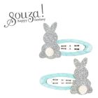 Souza! Matisa, spinki do włosów owinięte wstążką, z brokatowym króliczkiem, 2szt.