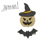 Souza! spinki do włosów, Halloween, dynia i nietoperz, 2 szt.