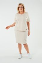 Spódnica damska, plus size, beżowa, Stella, Italian Fashion