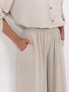 Spodnie damskie, beżowe, Italy Moda
