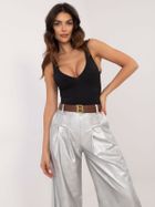 Spodnie damskie, srebrne, Italy Moda