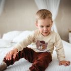 Spodnie dresowe chłopięce, brązowe, Eevi