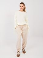 Spodnie dresowe damskie, beżowe, Italy Moda