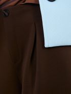 Spodnie dresowe damskie, brązowe, Italy Moda
