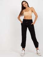 Spodnie dresowe damskie, czarne, Relevance