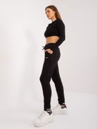 Spodnie dresowe damskie, czarne, Relevance