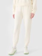 Spodnie dresowe damskie, ecru, 4F