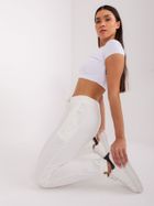 Spodnie dresowe damskie, ecru, Relevance