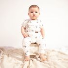 Spodnie dziewczęce na szelkach, beżowe, Nicol