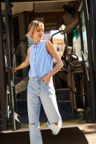 Spodnie jeansowe damskie, niebieskie, Moodo