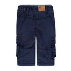 Spodnie materiałowe chłopięce, niebieskie, bojówki, Kanz