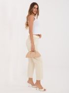 Spodnie materiałowe damskie, beżowe, Italy Moda