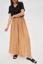 Spodnie materiałowe damskie, beżowe, Moodo