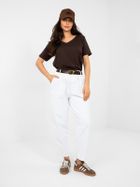 Spodnie materiałowe damskie, białe, Italy Moda