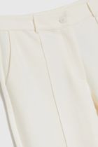 Spodnie materiałowe damskie, białe, Moodo