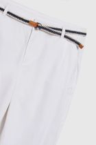 Spodnie materiałowe damskie, białe, Moodo