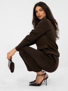 Spodnie materiałowe damskie, brązowe, Italy Moda