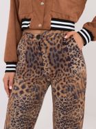 Spodnie materiałowe damskie, brązowe, Lakerta