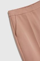 Spodnie materiałowe damskie, brązowe, Moodo